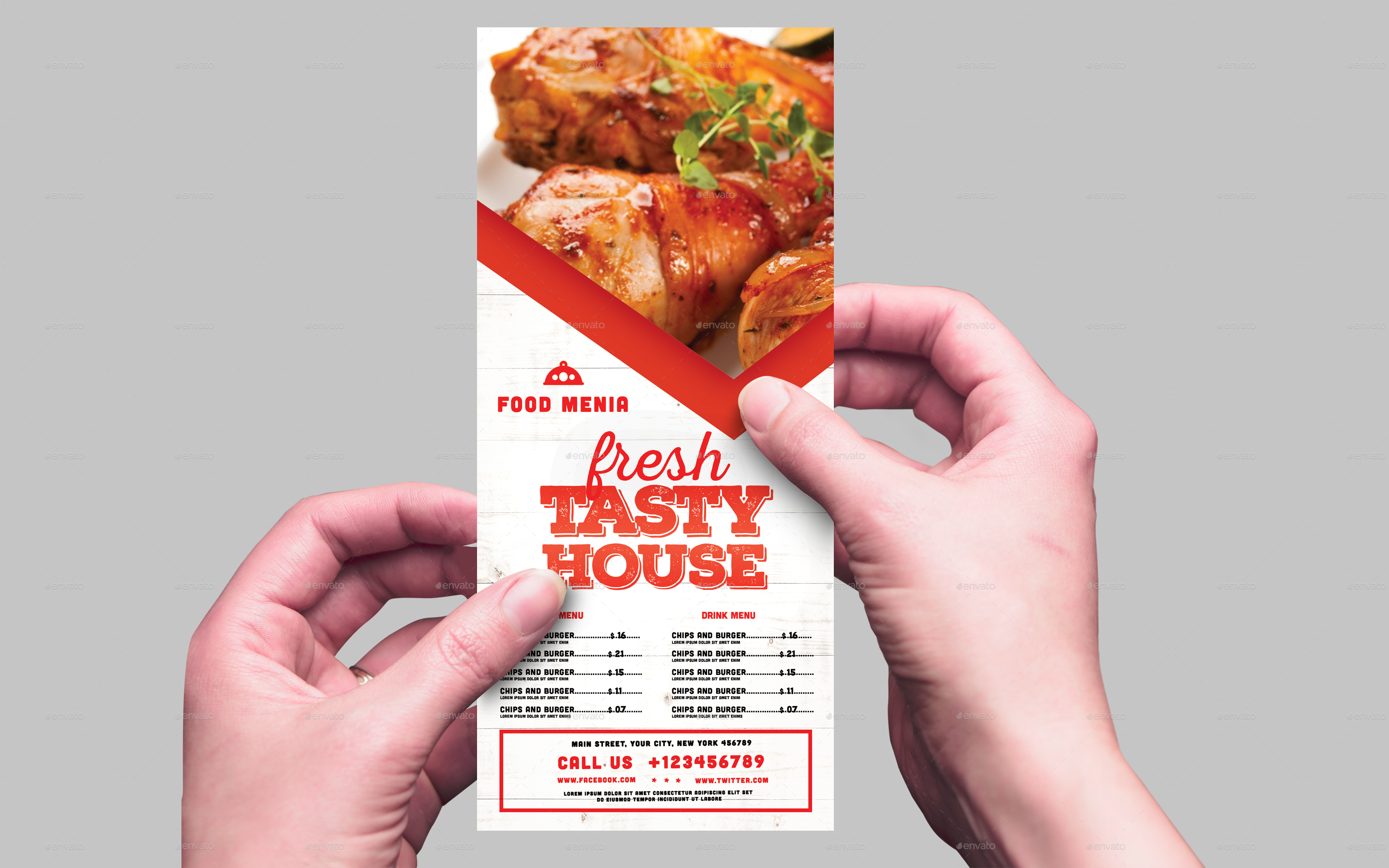 Restaurant Rack Card, Print Templates GraphicRiver